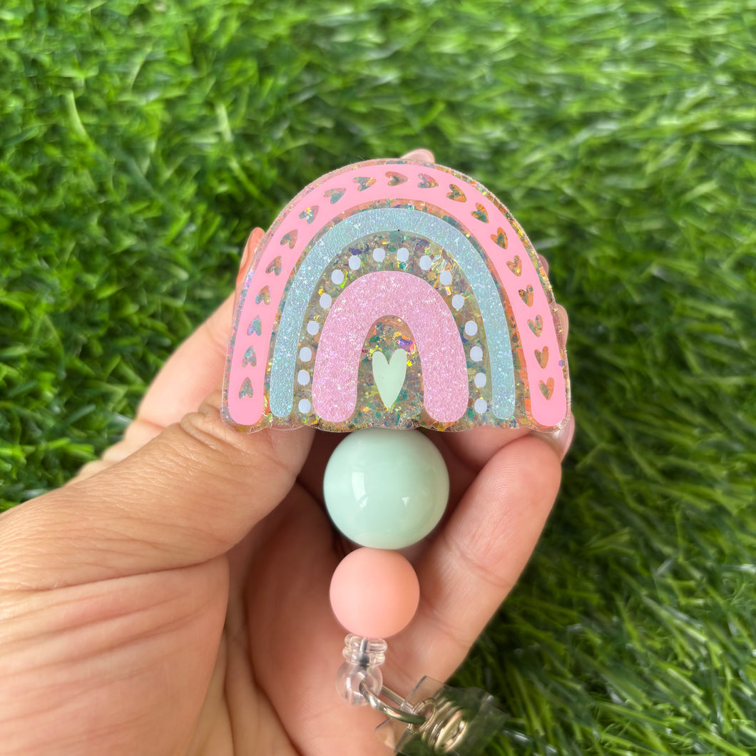 Pastel Rainbow Badge Reel