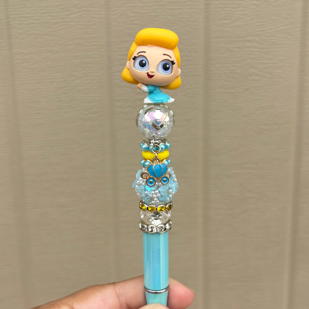 Cinderella Beaded Pen (Doorable) Blue