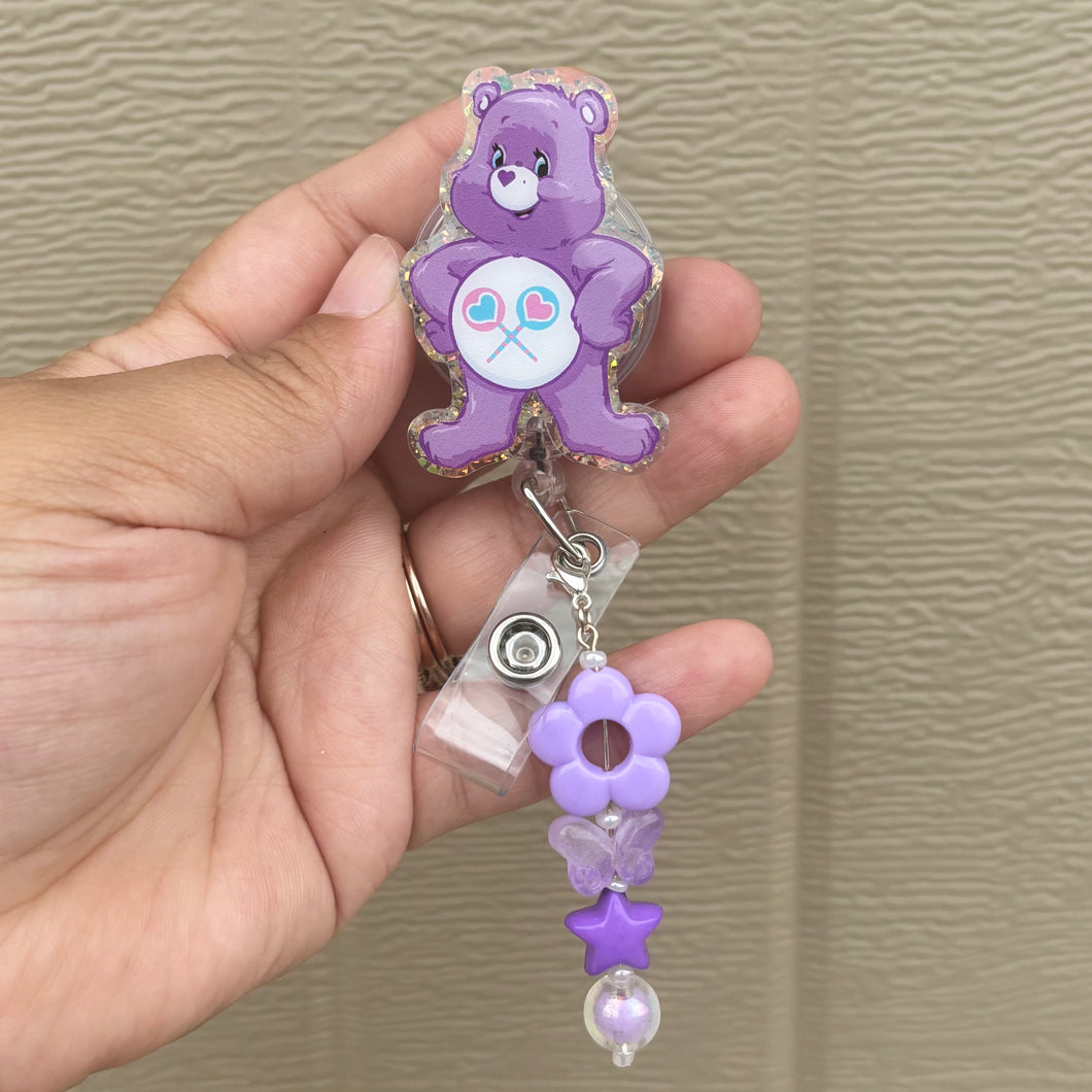 Purple CareBear Badge Reel