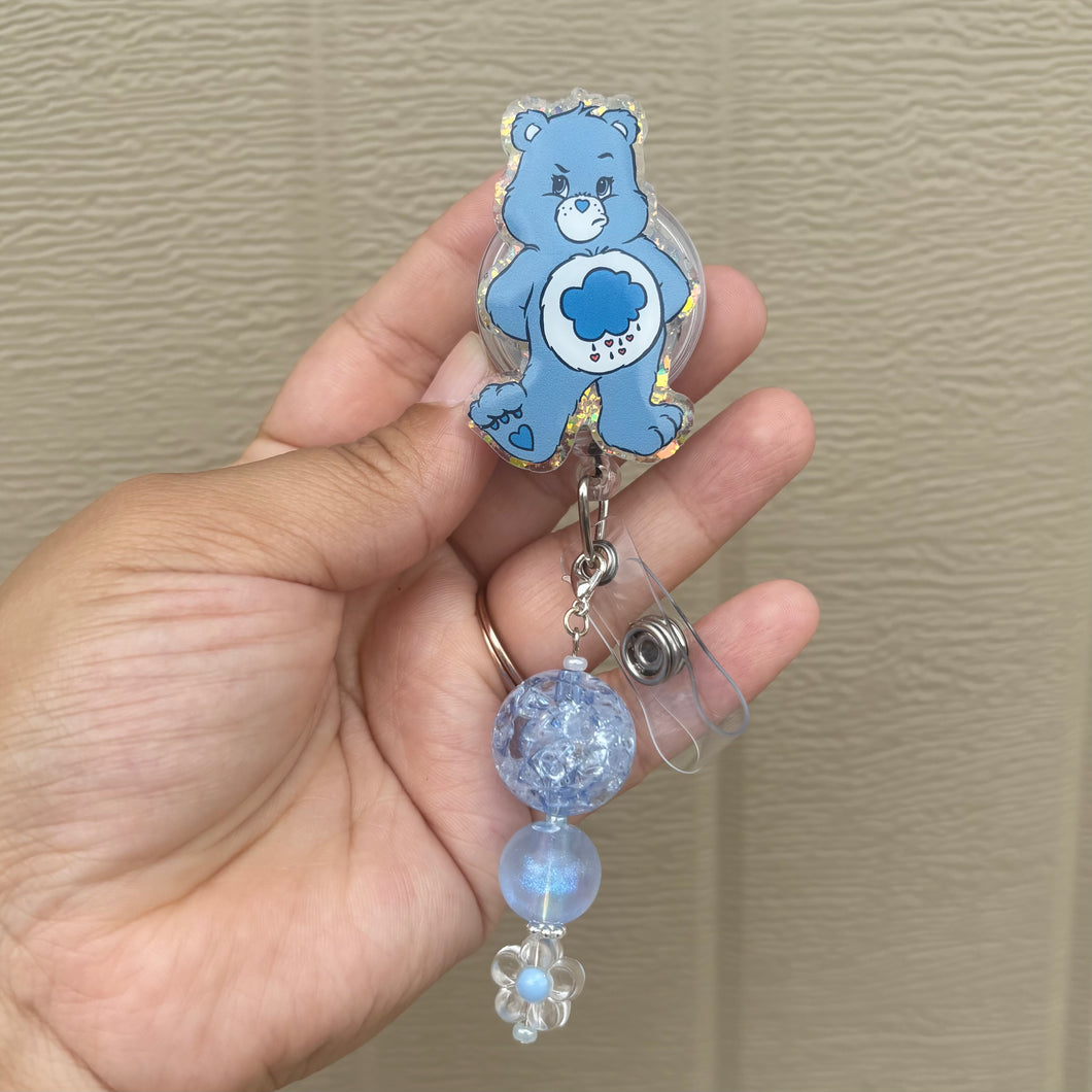 Blue CareBear Badge Reel